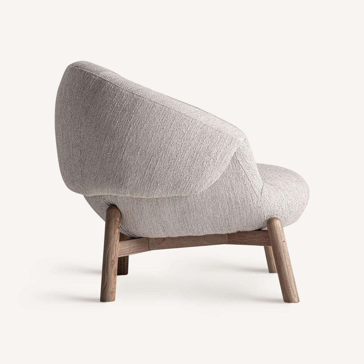 Fauteuil rond en tissu beige | Jacquard VICAL