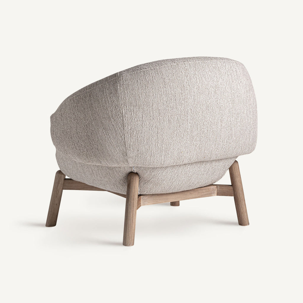 Fauteuil rond en tissu beige | Jacquard VICAL