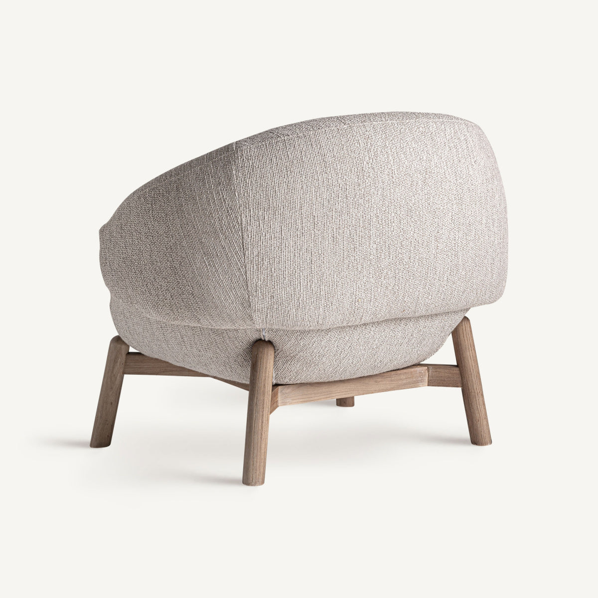 Fauteuil rond en tissu beige | Jacquard VICAL