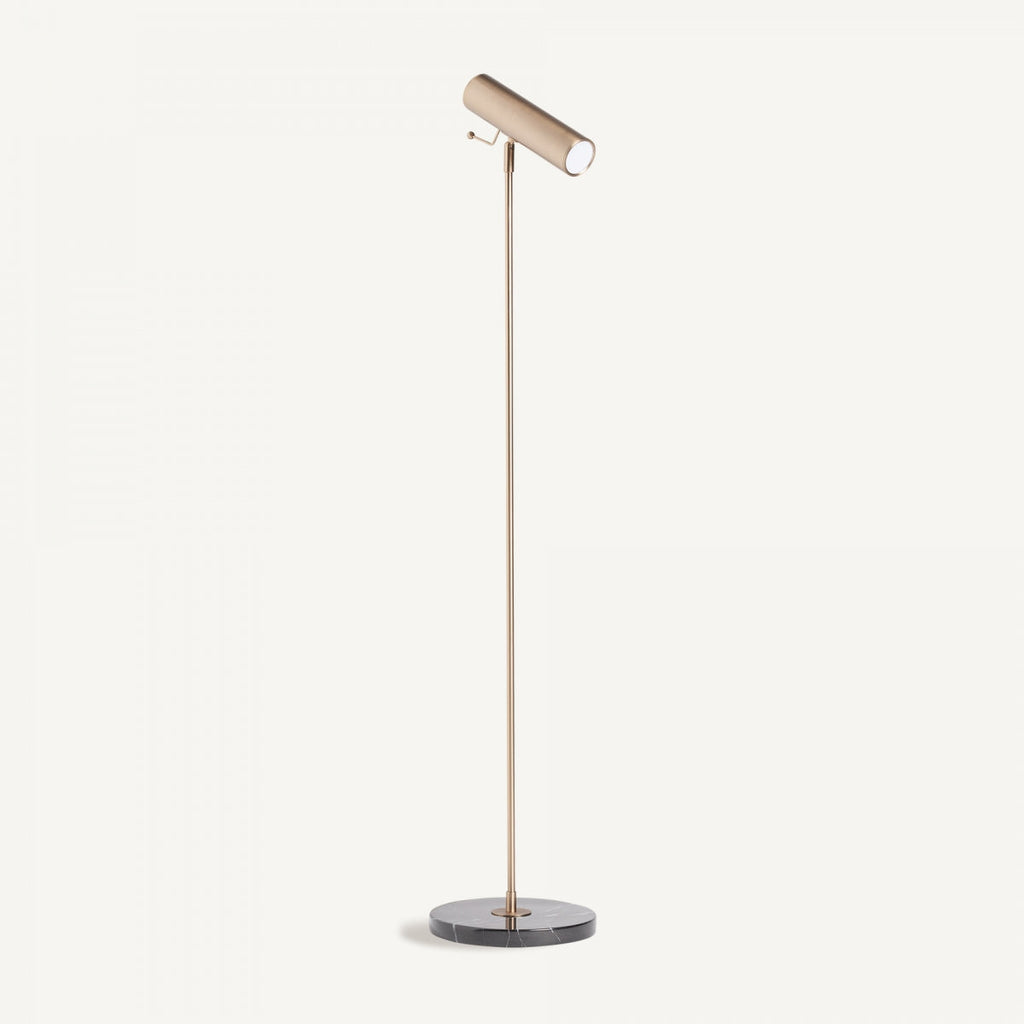 Lampadaire en laiton doré et marbre noir | Stylo Vical