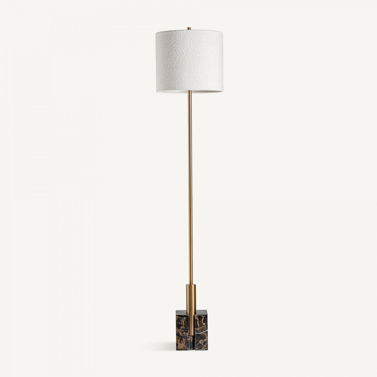 Lampadaire en laiton et marbre marron | Bâton Vical