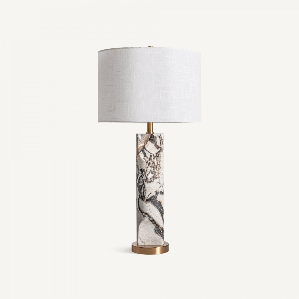 Lampe de table en marbre blanc veiné | Cuir chevelu Vical