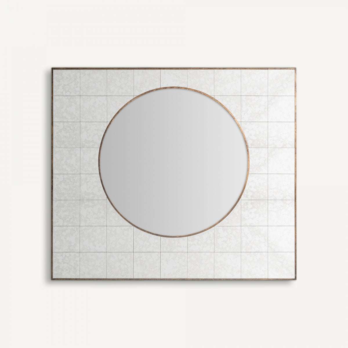 Miroir Art déco doré et blanc cassé | Vical Ublot