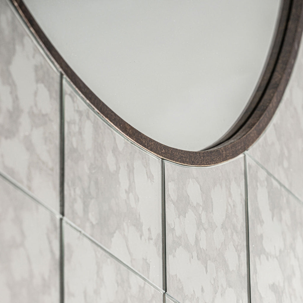 Miroir Art déco doré et blanc cassé | Vical Ublot