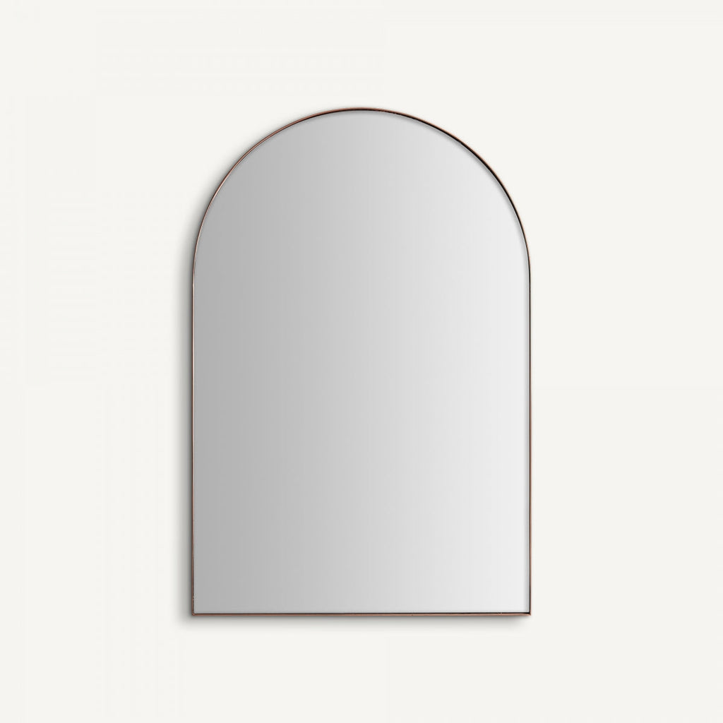 Miroir arqué en bois teinté bronze | Chute Vicale