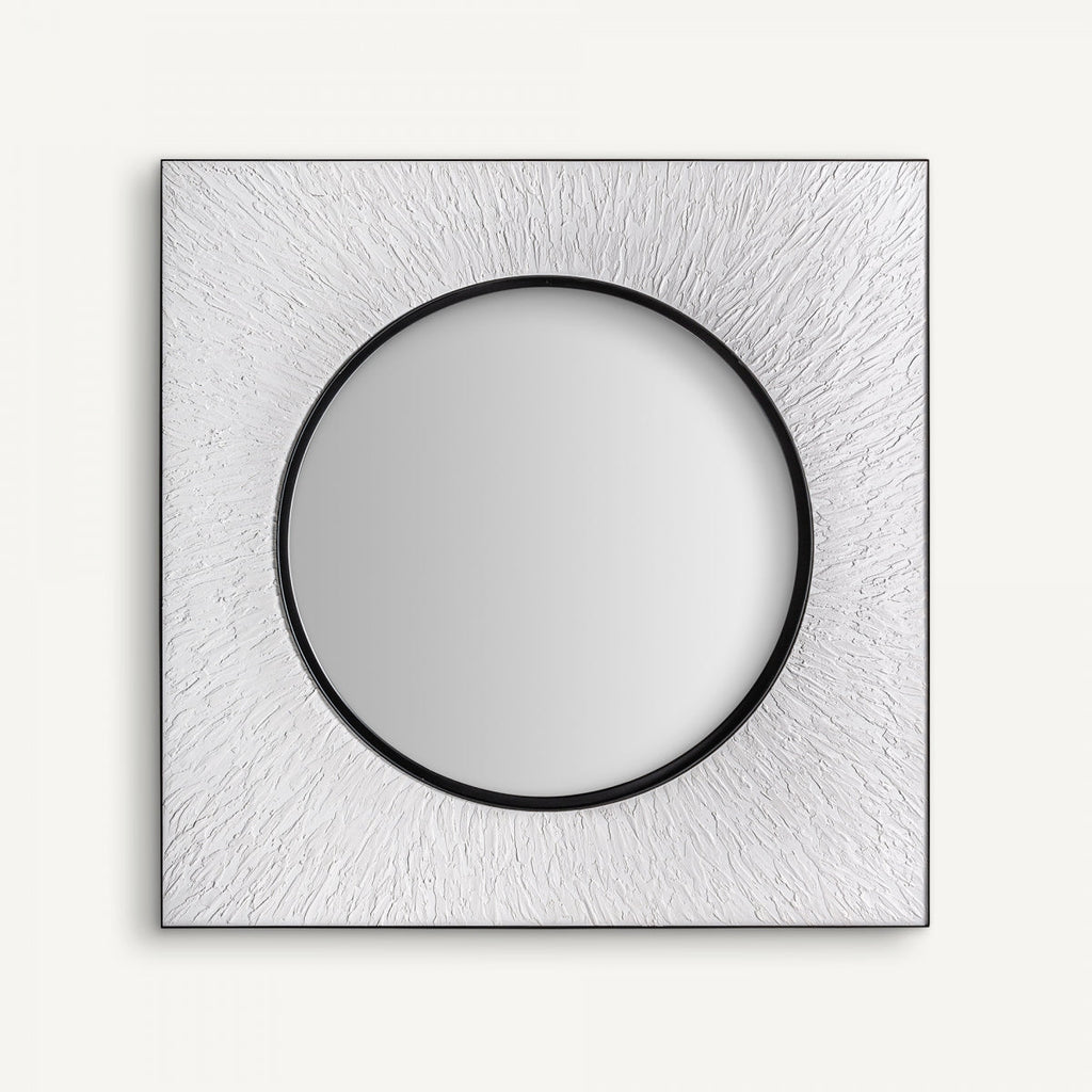Miroir en bois blanc texturé | Énergie Vicale