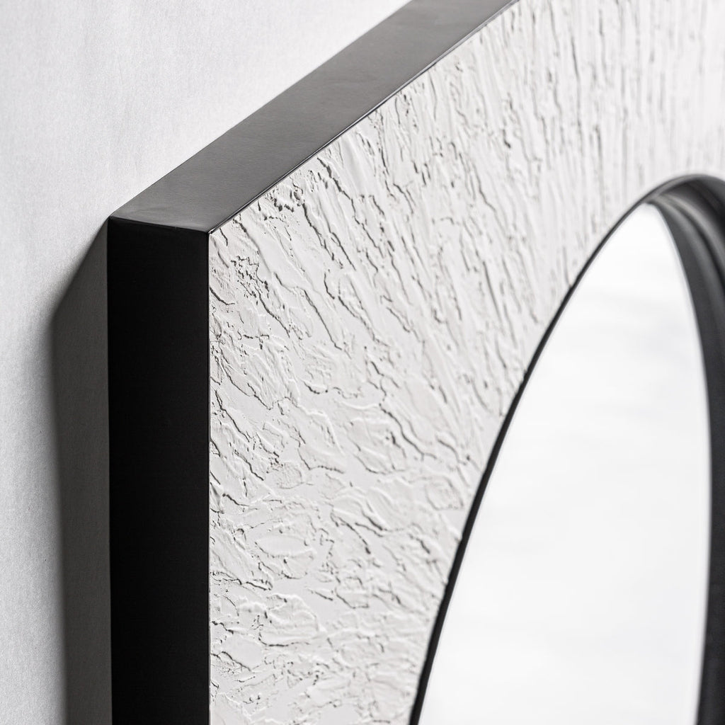 Miroir en bois blanc texturé | Énergie Vicale