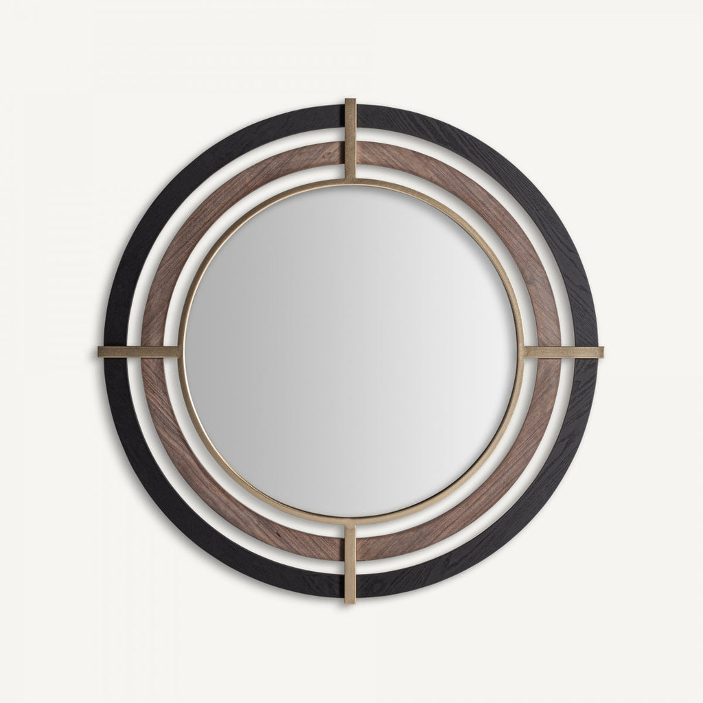 Miroir en bois et laiton doré | Cible Vicale
