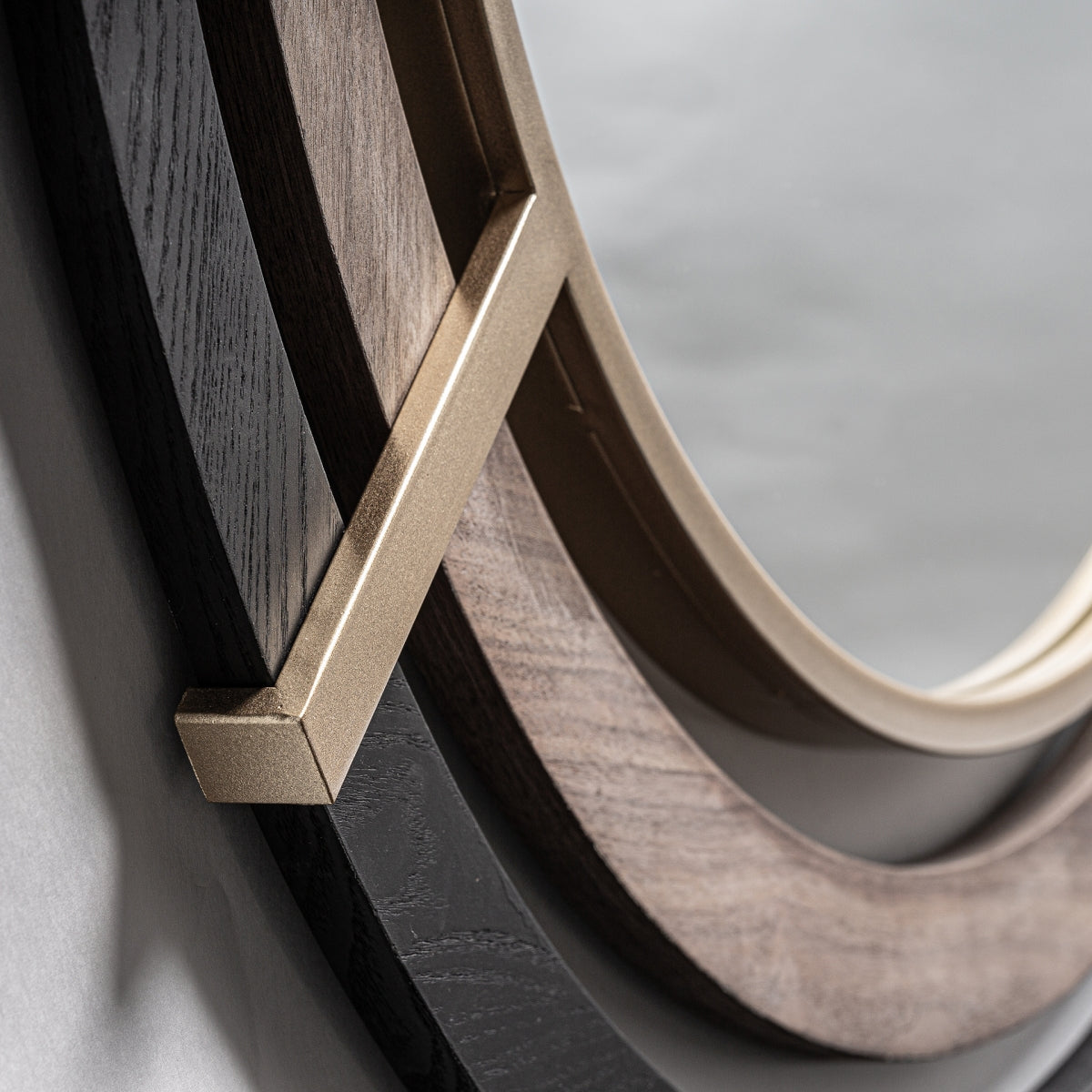 Miroir en bois et laiton doré | Cible Vicale