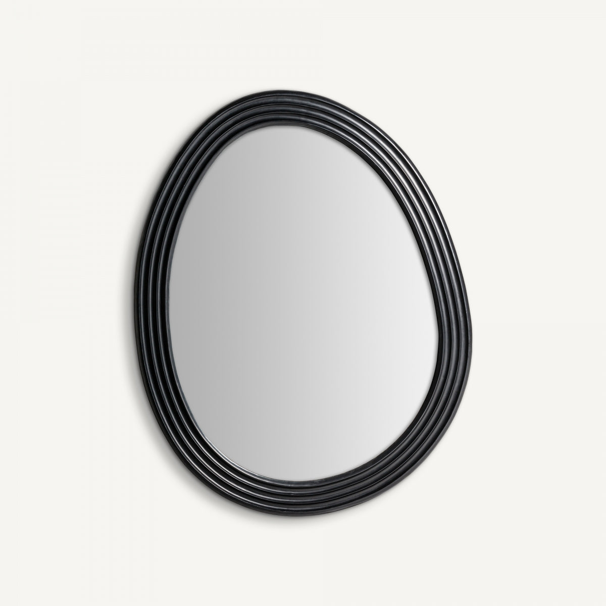 Miroir ovale en métal noir | Oeuf Vical 