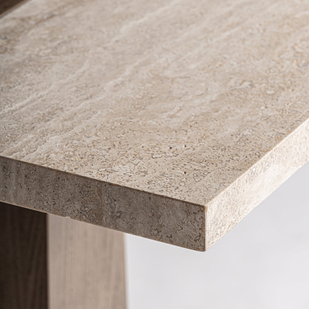 Table de bar en chêne et travertin | VICAL Karpacz