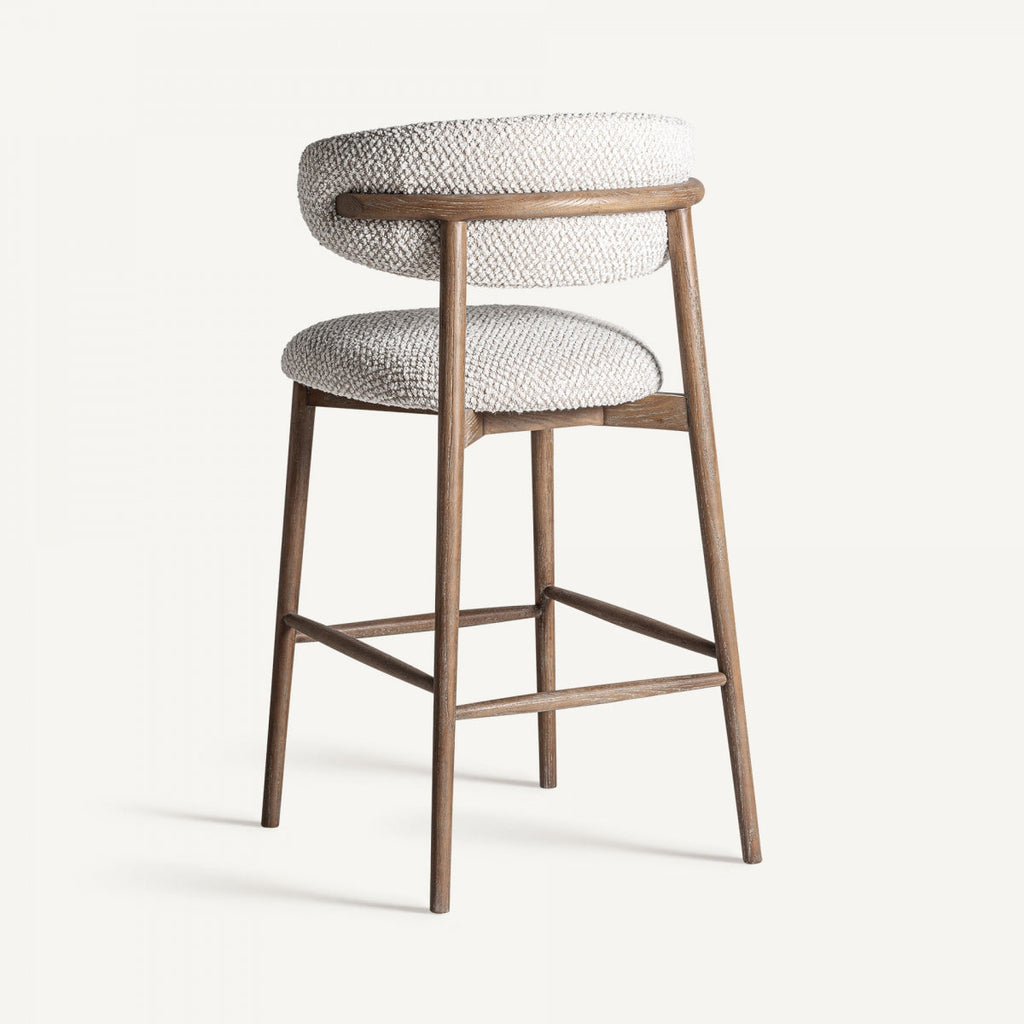 Tabouret de bar en tissu beige | Gerbe Vical