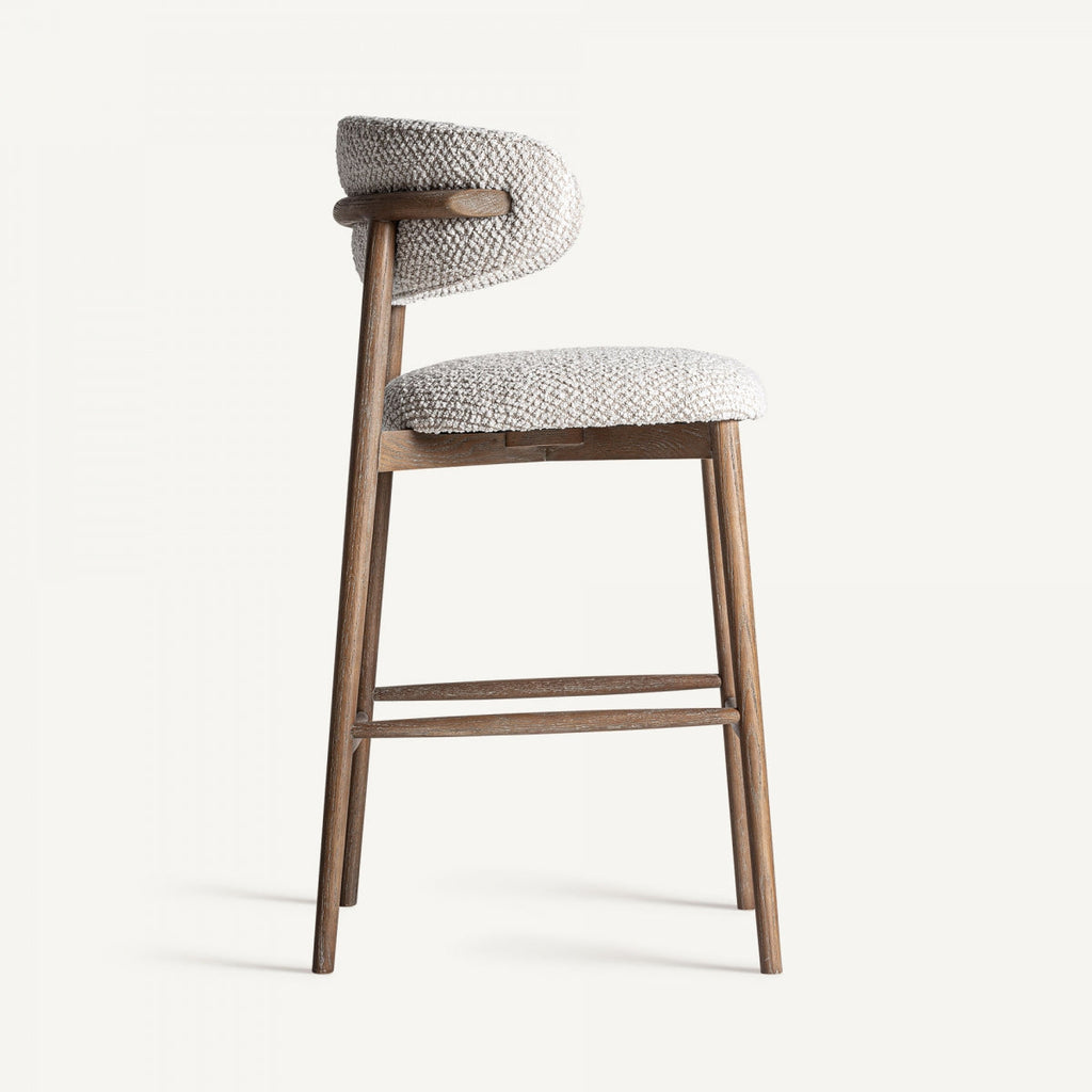 Tabouret de bar en tissu beige | Gerbe Vical