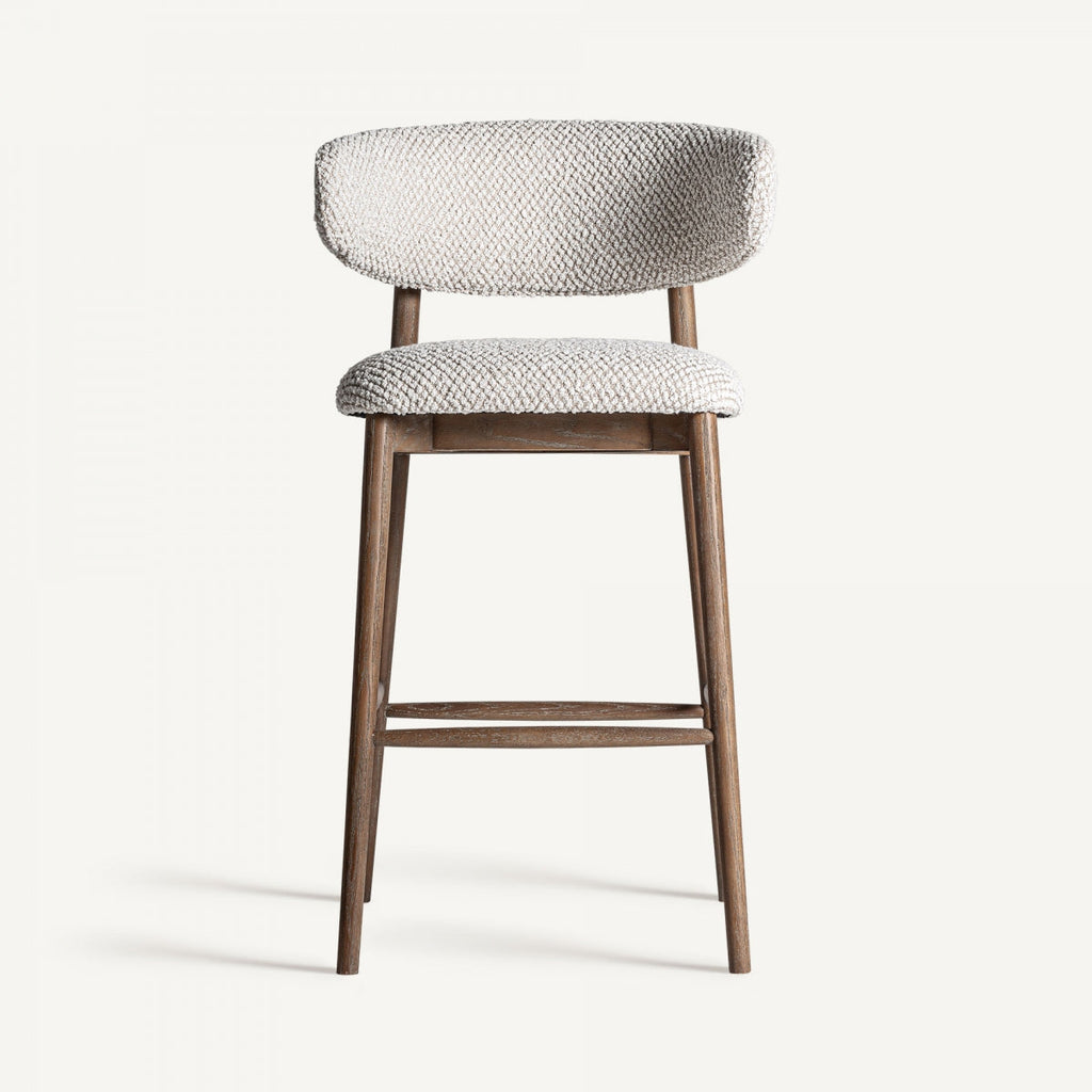 Tabouret de bar en tissu beige | Gerbe Vical