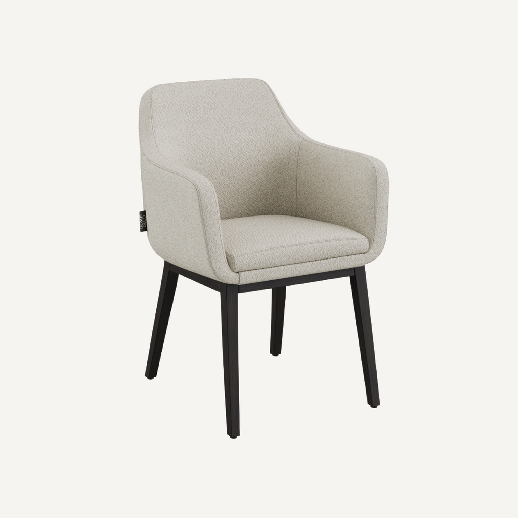 Chaise de salle à manger en tissu beige | Dôme Déco Volvere