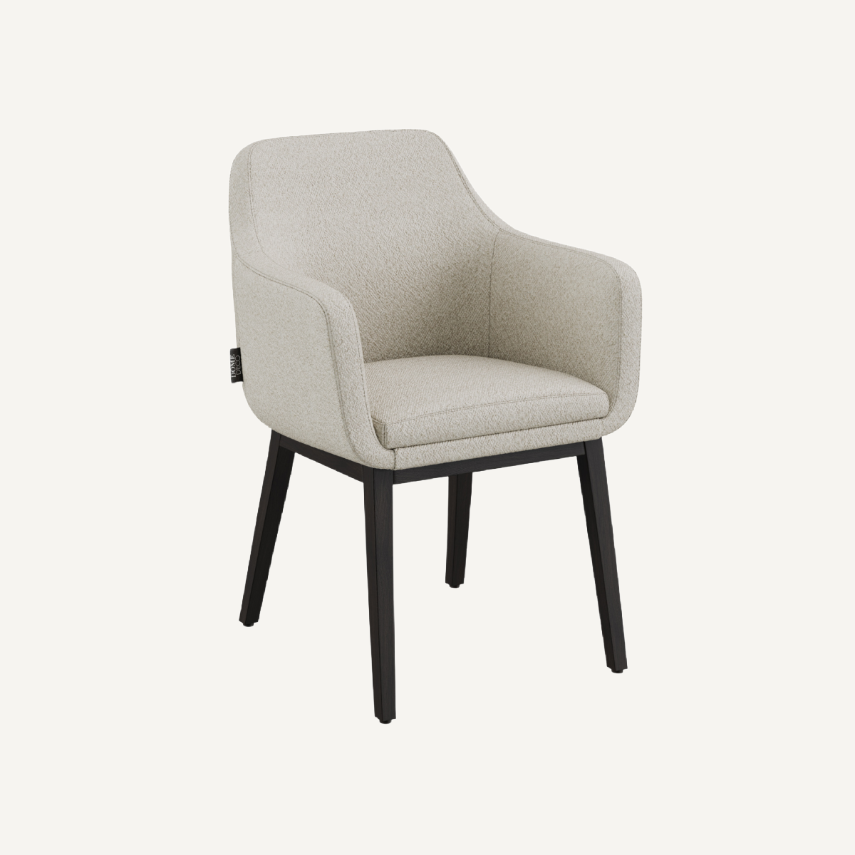 Chaise de salle à manger en tissu beige | Dôme Déco Volvere