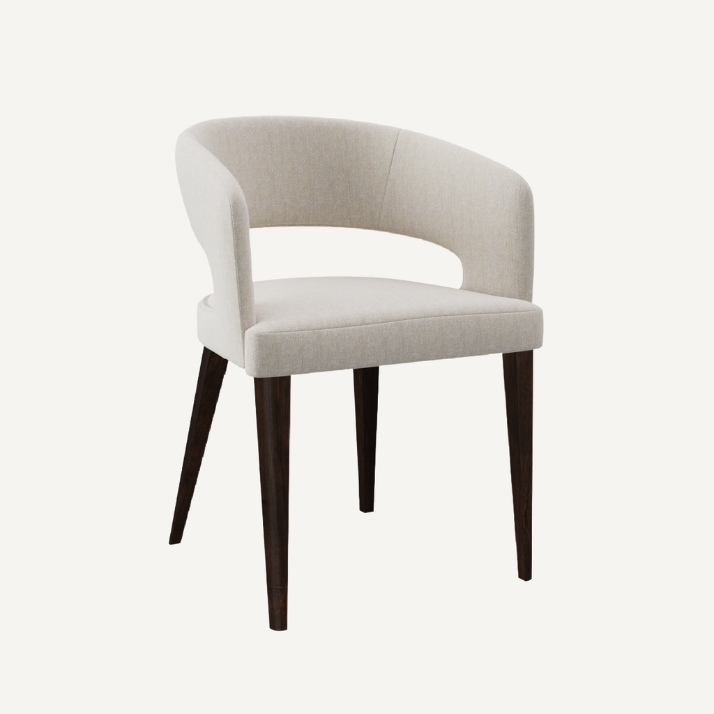 Chaise de salle à manger en tissu beige Zena | Dôme Déco Bêta